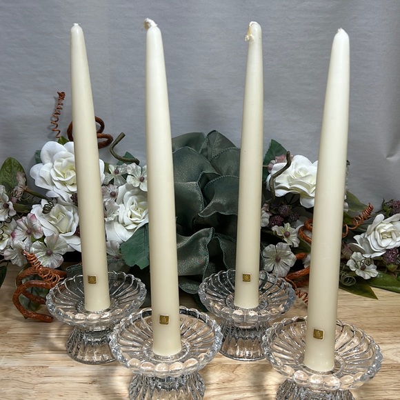 PARTYLIGHT 10’’ CREAM DINNER TAPERS 4 UNSCENTED CANDLES